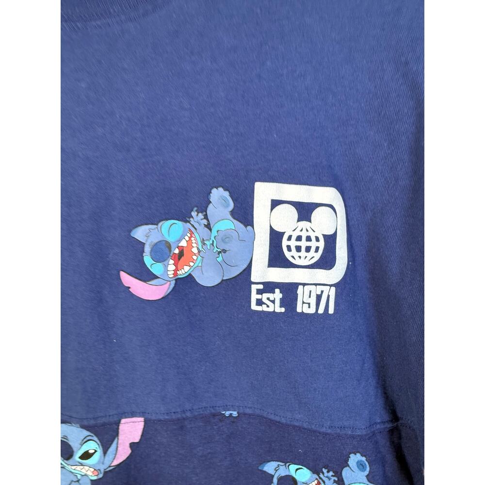 Disney World Stitch Spirit Jersey Blue Adult Large Long Sleeve All Over - Picture 2 of 10